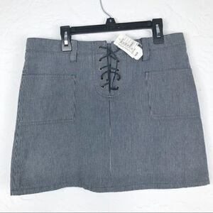 NWT Urban Outfitters Blue Pinstripe Lace Tie Skirt